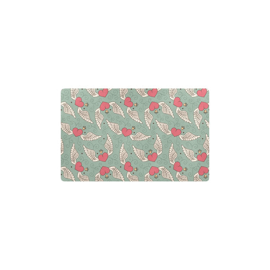 Angel Wings Heart Design Themed Print Kitchen Mat