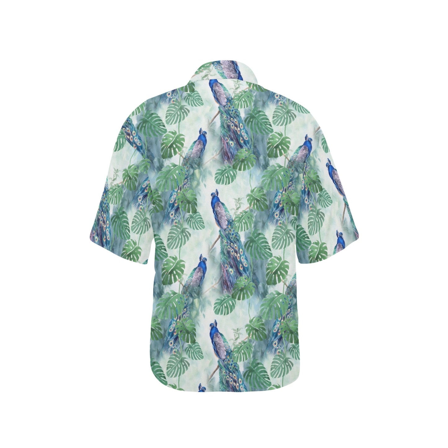 Peacock Pattern Print Design A02 Women's Hawaiian Shirt