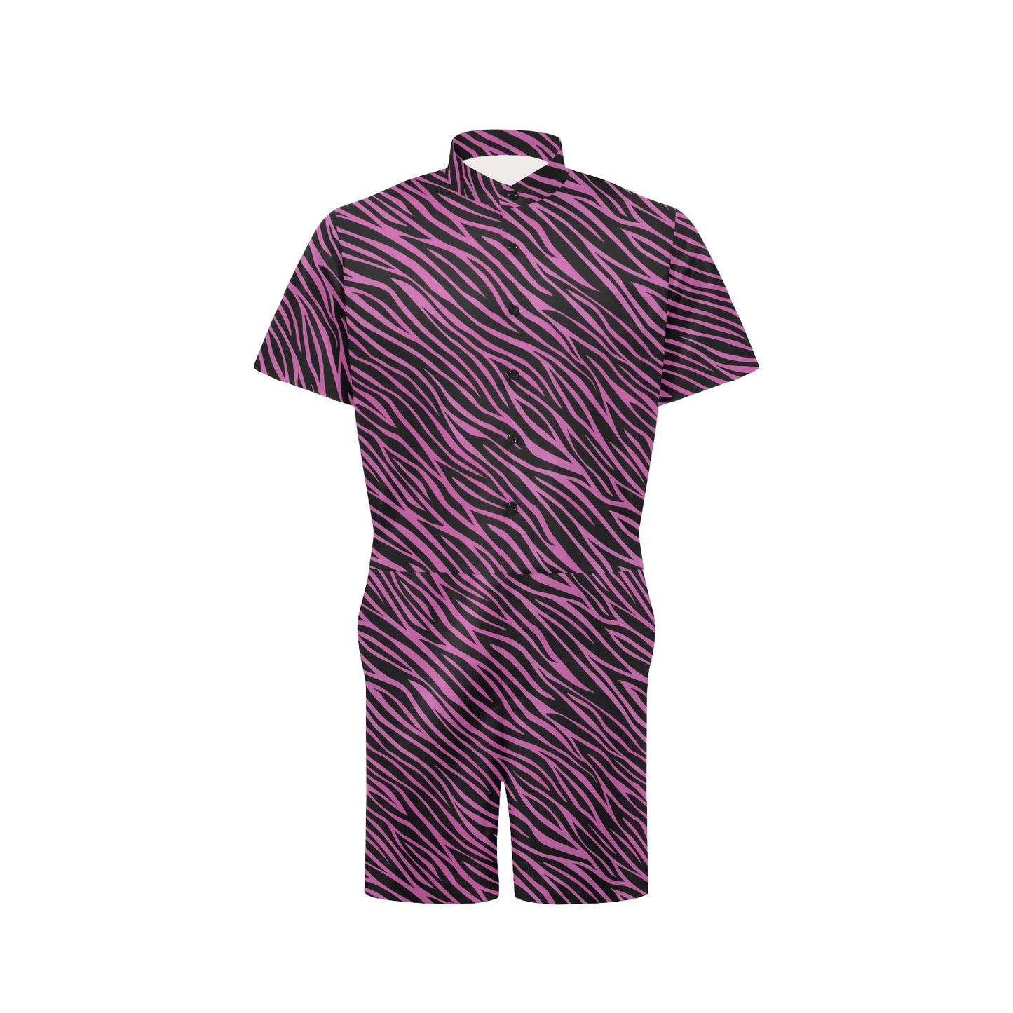 Zebra Pink Print Design LKS304 Men's Romper