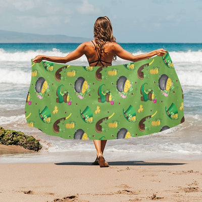 Shamrock Saint Patrick's Day Print Design LKS306 Beach Towel 32" x 71"