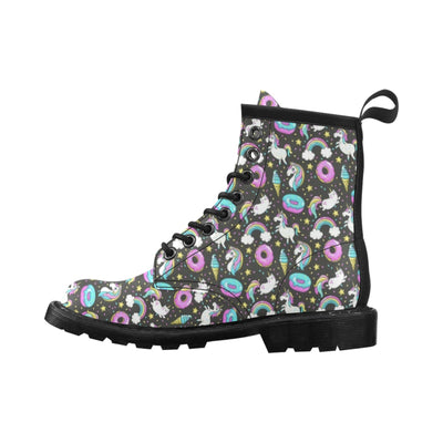 Donut Unicorn Pattern Print Design DN09 Women's Boots