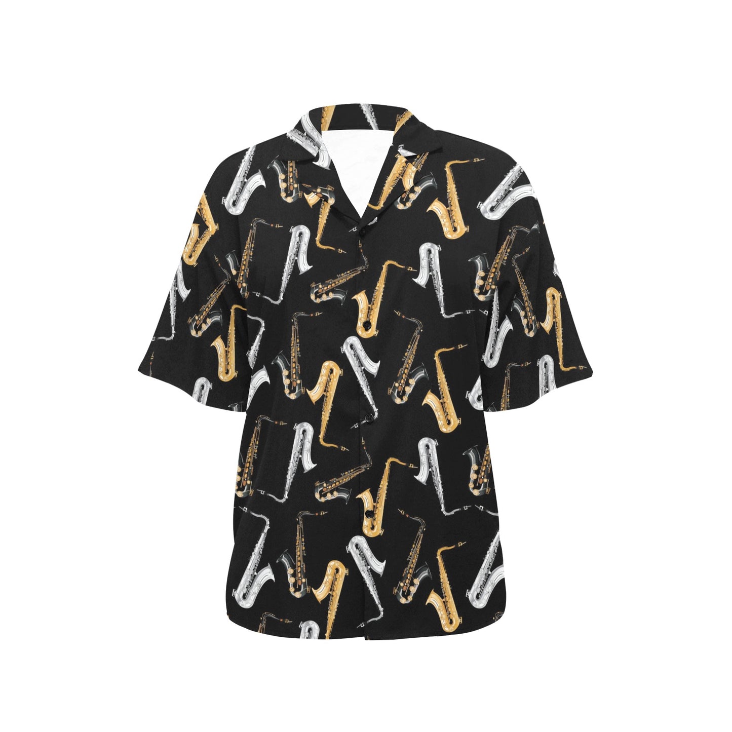 Saxophone Pattern Print Design 01 Women's Hawaiian Shirt