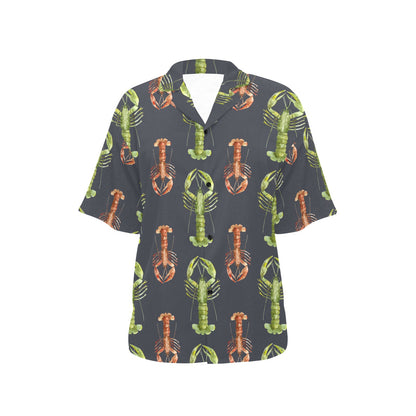 Lobster Pattern Print Design 01 Women's Hawaiian Shirt
