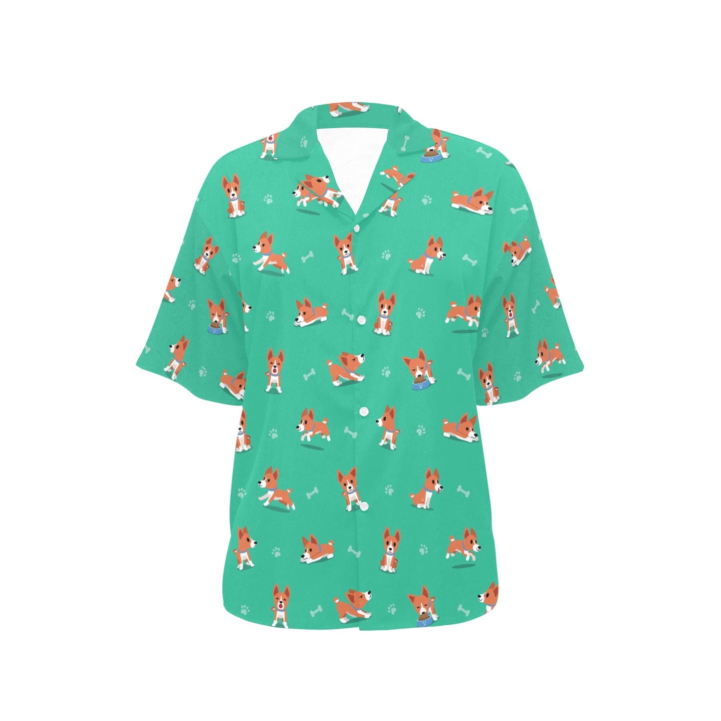 Basenji Pattern Print Design 02 Women's Hawaiian Shirt