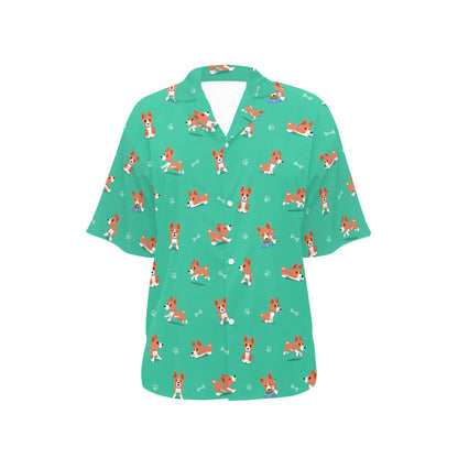 Basenji Pattern Print Design 02 Women's Hawaiian Shirt