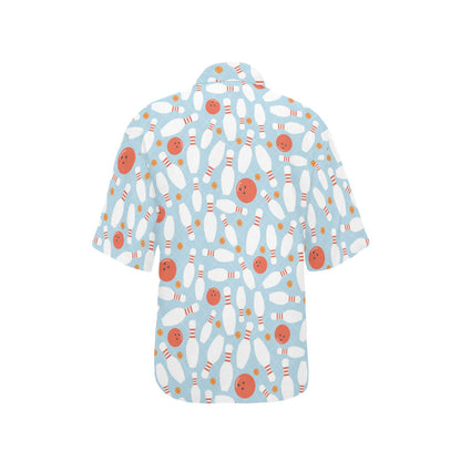 Bowling Pattern Print Design 09 Women's Hawaiian Shirt