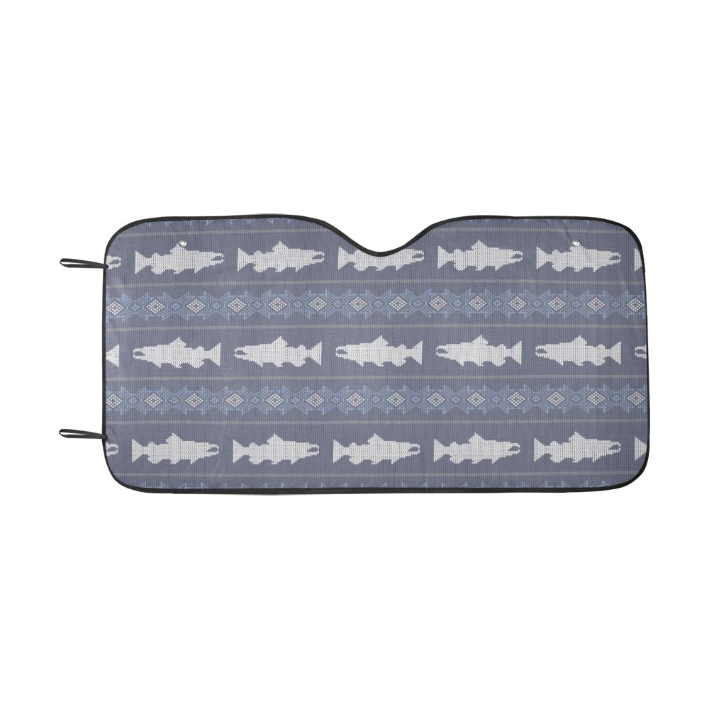 Salmon Fish Knit Style Print Design LKS304 Car front Windshield Sun Shade