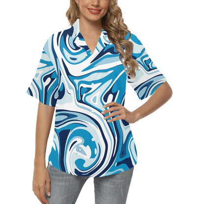 Liquid Pattern Print Design 05 Women's Hawaiian Shirt