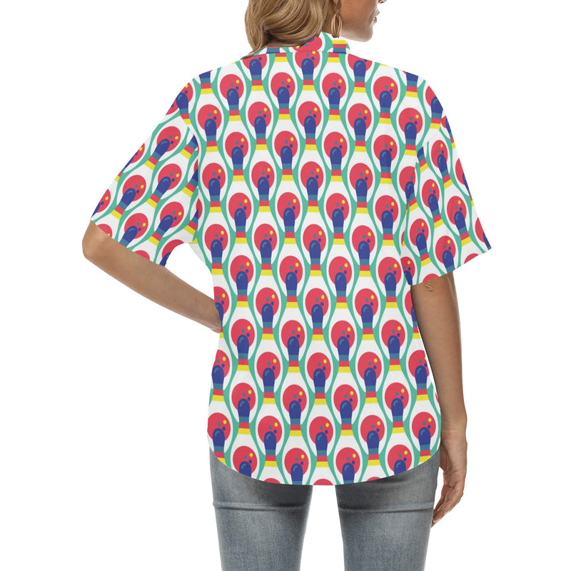 Bowling Pattern Print Design 05 Women's Hawaiian Shirt