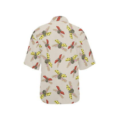 Ladybug Pattern Print Design 04 Women's Hawaiian Shirt