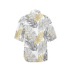 Gold Glitter Tropical Palm Leaves Women's Hawaiian Shirt