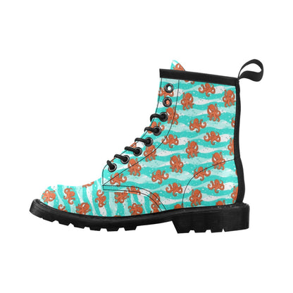 Octopus Cute Design Print Themed Women's Boots