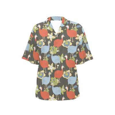 Guinea Fowl Pattern Print Design 02 Women's Hawaiian Shirt