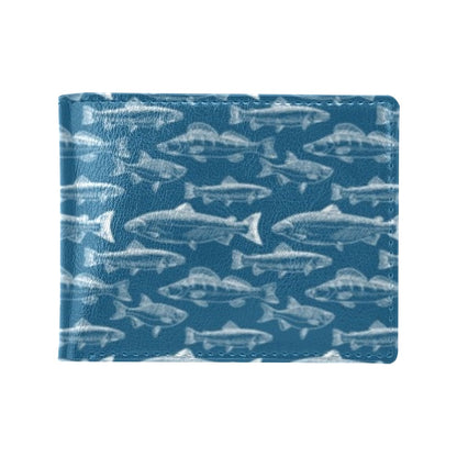 Salmon Fish Print Design LKS301 Men's ID Card Wallet