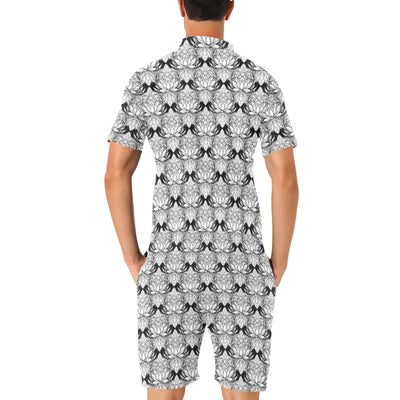 Lotus Mandala Print Pattern Men's Romper