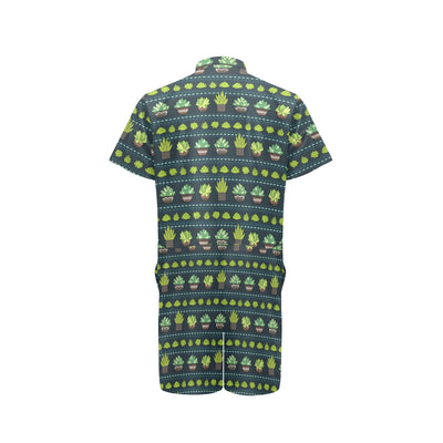 Cactus Pattern Print Design 07 Men's Romper