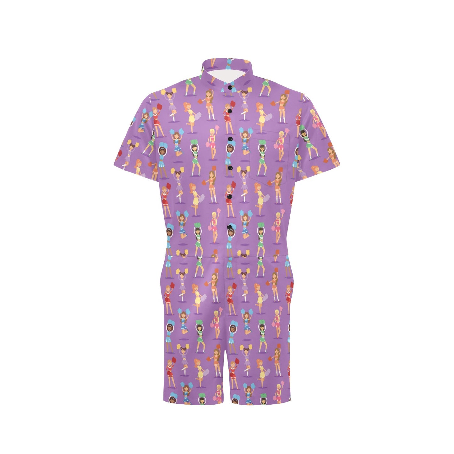 Cheerleader Pattern Print Design 02 Men's Romper