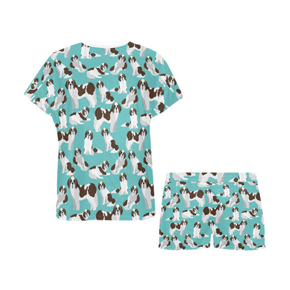 St Bernards Print Design LKS302 Women's Short Pajama Set