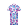 Tie Dye Blue Pink Men's Romper