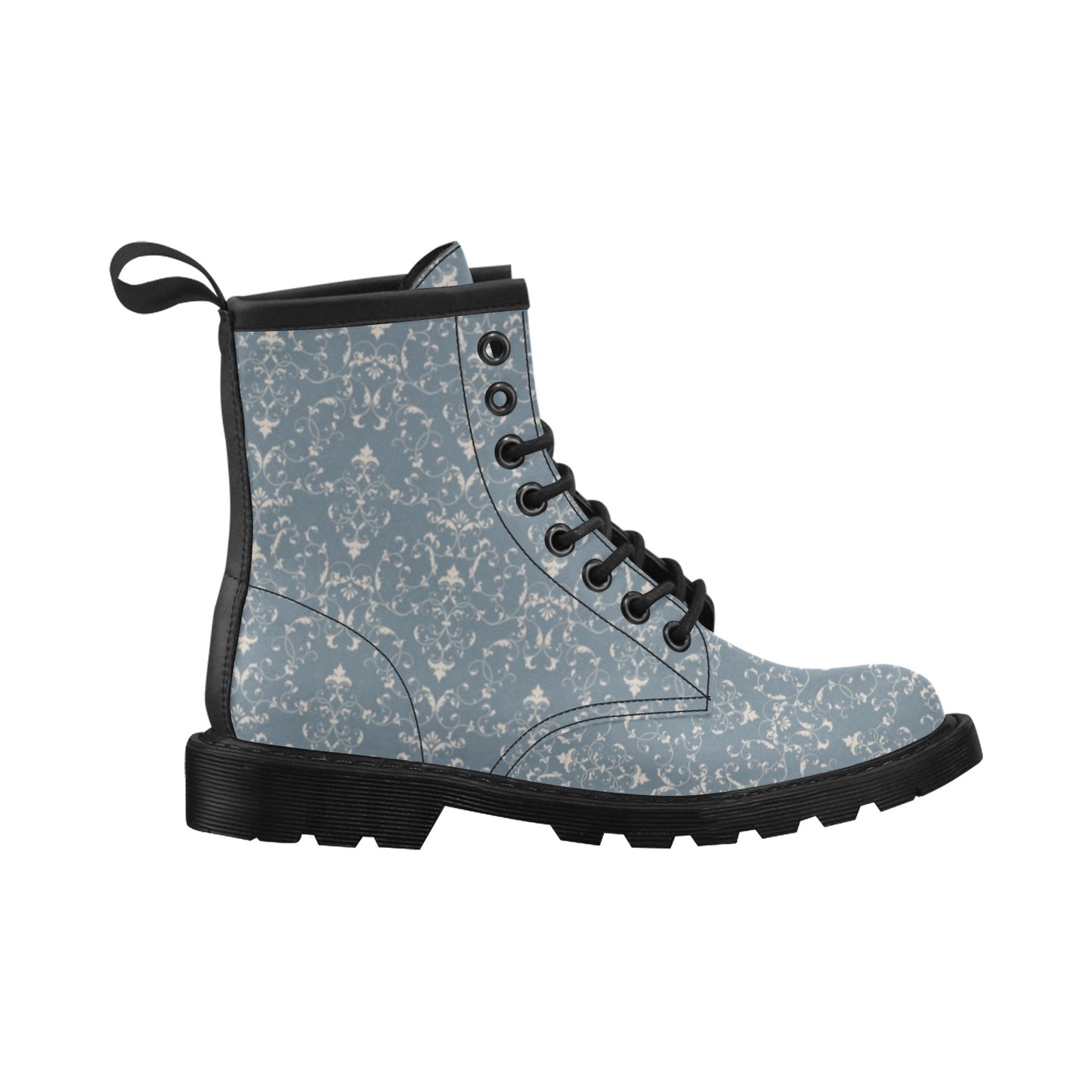 Damask Elegant Teal Print Pattern Women's Boots
