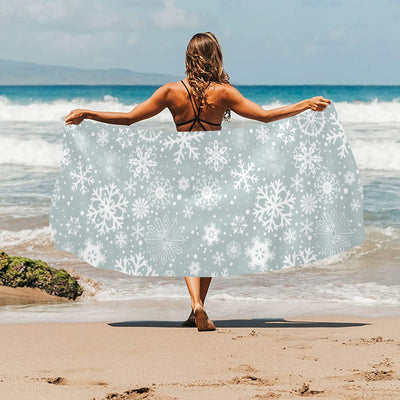 Snowflake Print Design LKS303 Beach Towel 32" x 71"