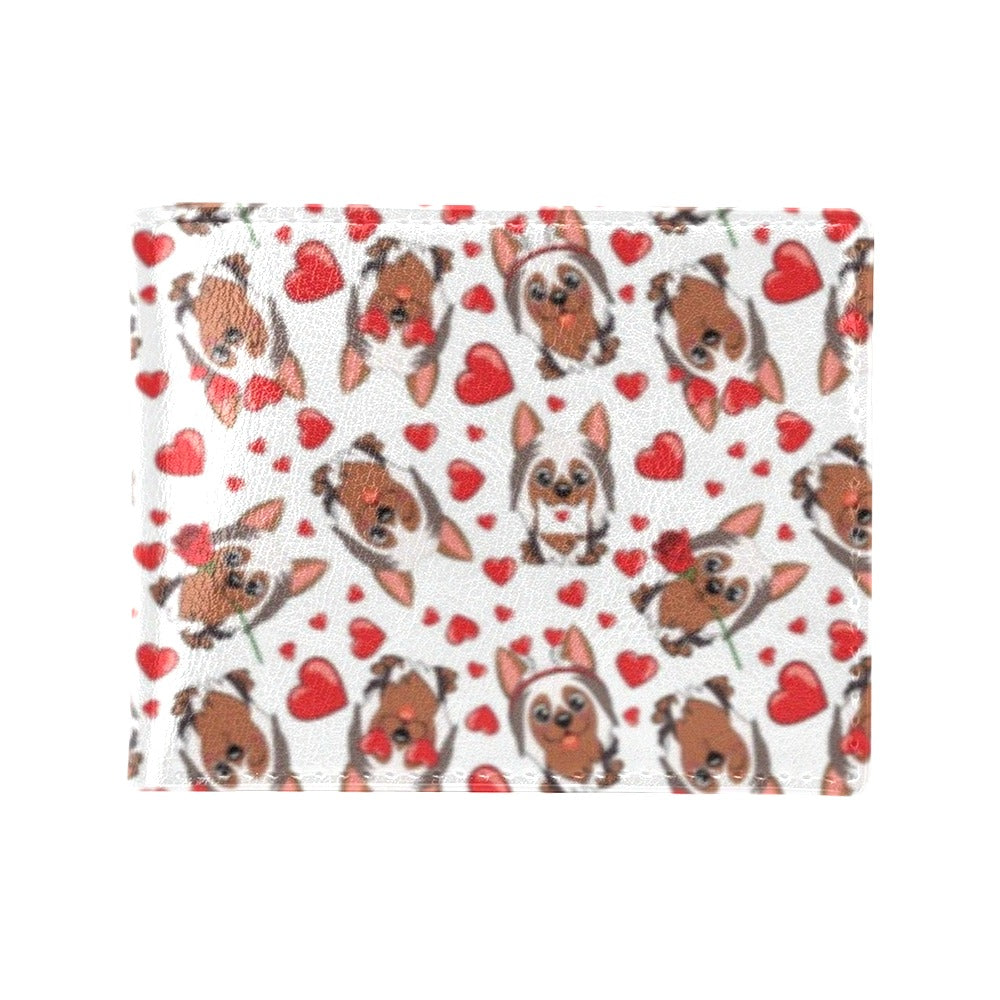 Silky Terriers Heart Print Design LKS302 Men's ID Card Wallet