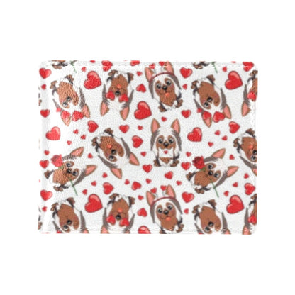 Silky Terriers Heart Print Design LKS302 Men's ID Card Wallet