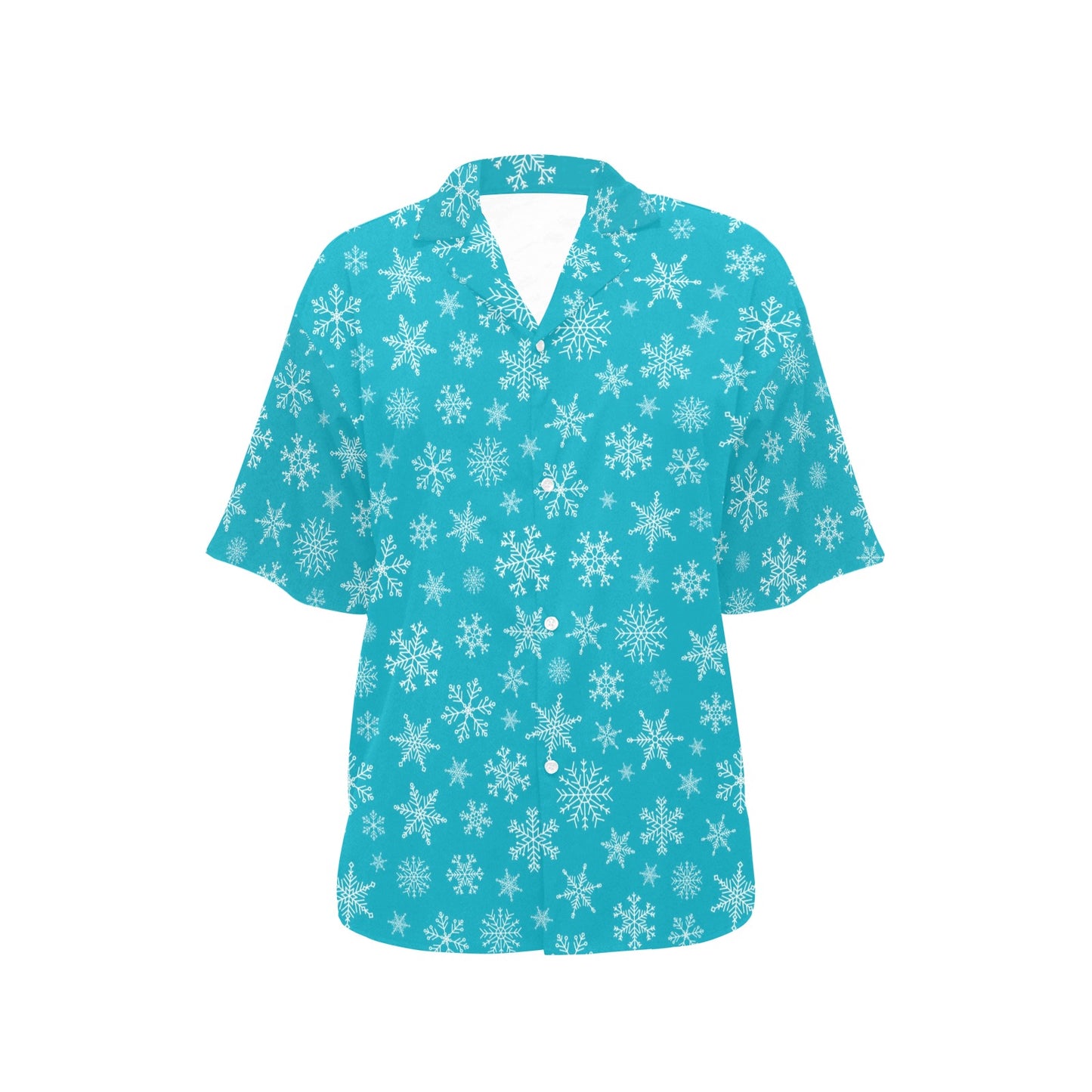 Snowflake Print Design LKS304 Women's Hawaiian Shirt