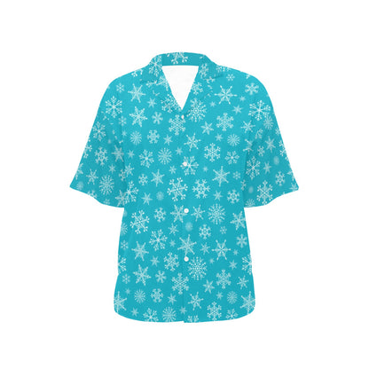 Snowflake Print Design LKS304 Women's Hawaiian Shirt