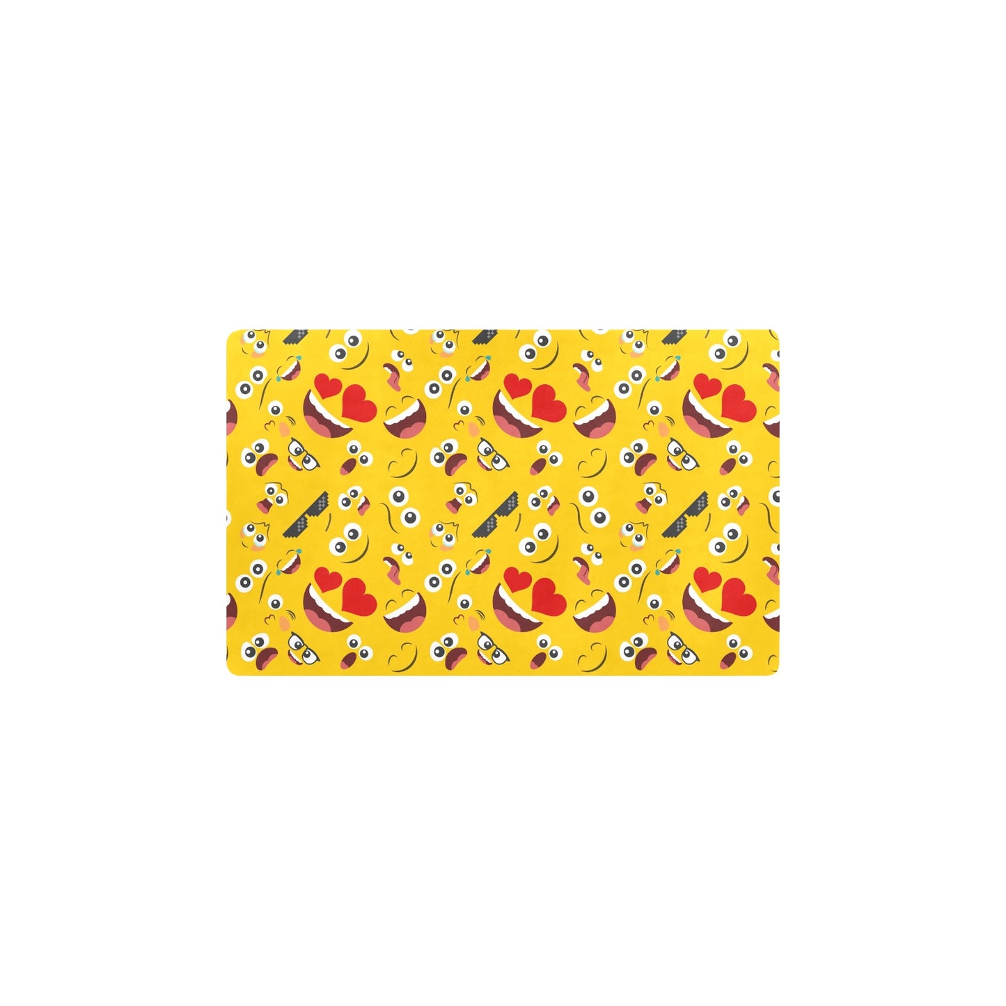 Emoji Face Print Pattern Kitchen Mat