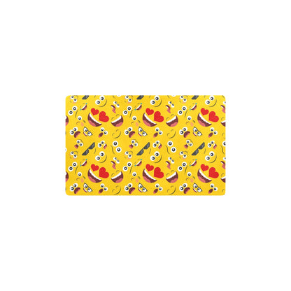 Emoji Face Print Pattern Kitchen Mat