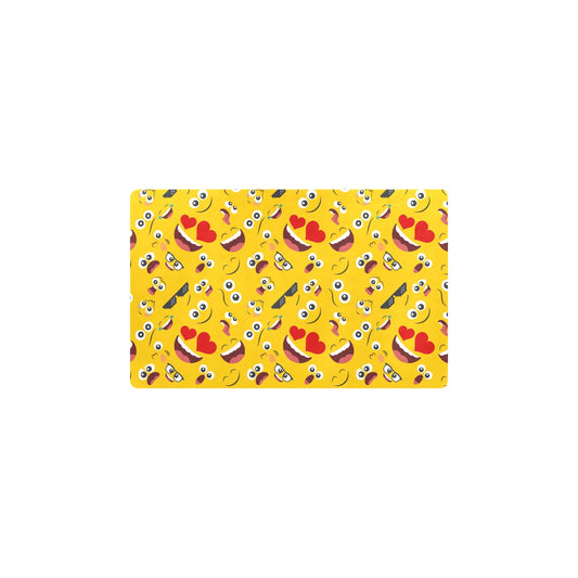 Emoji Face Print Pattern Kitchen Mat