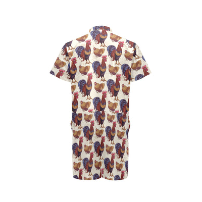 Rooster Pattern Print Design A03 Men's Romper