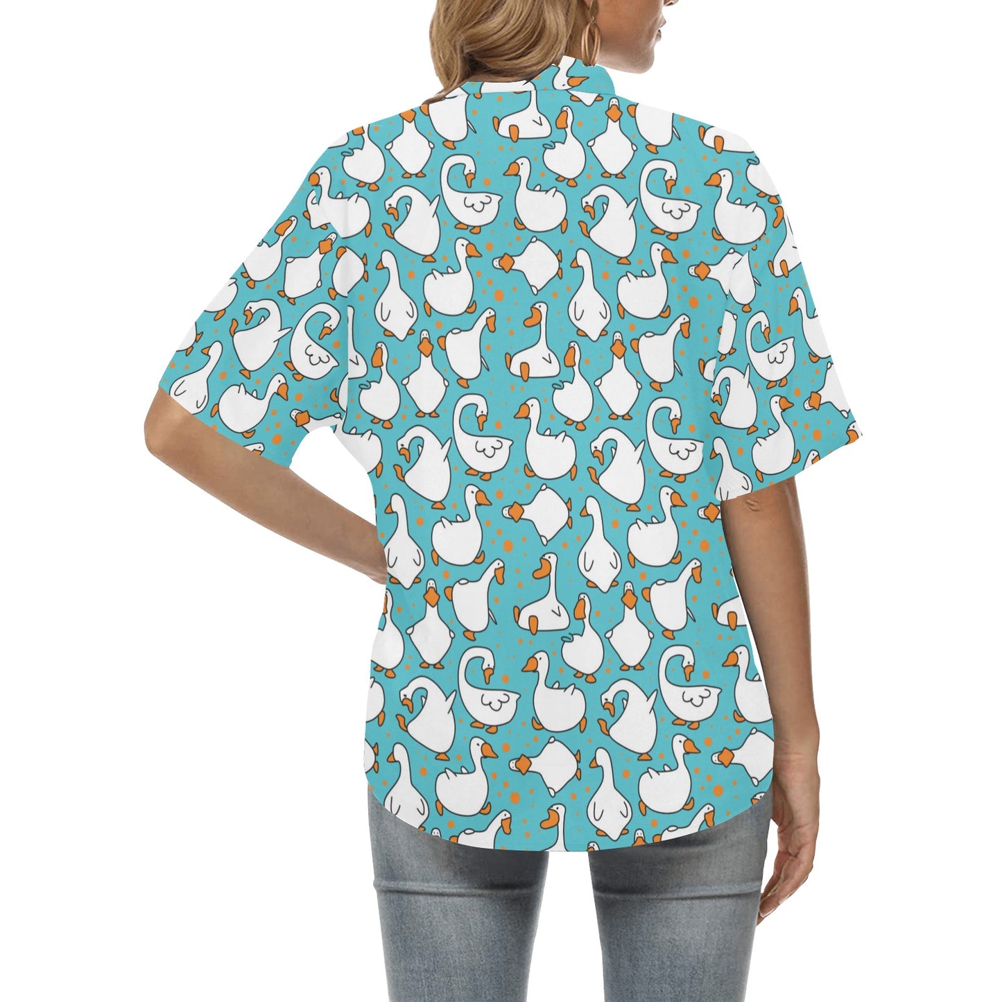 Goose Print Design LKS403 Women's Hawaiian Shirt
