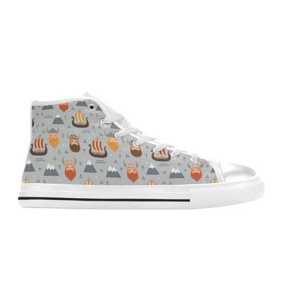 Vikings Print Design LKS307 High Top Women's White Shoes