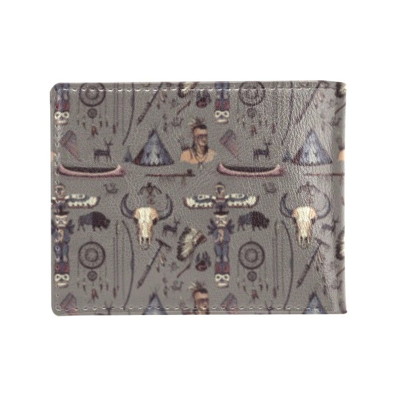 Native Indian life Design Print Men's ID Card Wallet