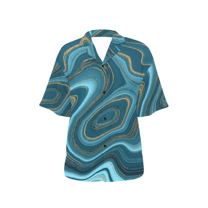 Liquid Pattern Print Design 04 Women's Hawaiian Shirt