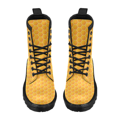 Honey Bee Honeycomb Print Design LKS3011 Women's Boots