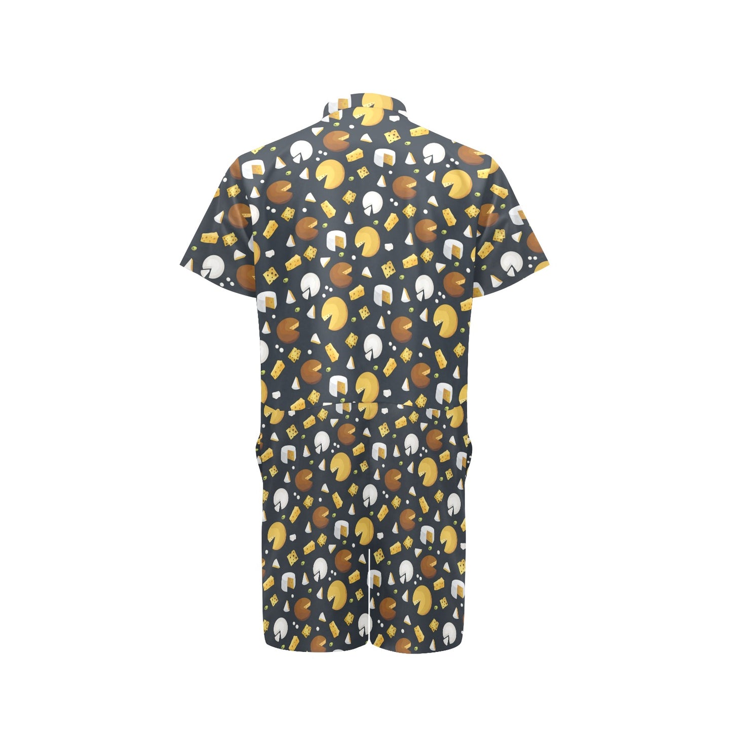 Cheese Pattern Print Design 03 Men's Romper