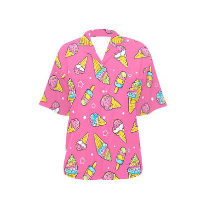 Ice Cream Pattern Print Design IC04 Women's Hawaiian Shirt