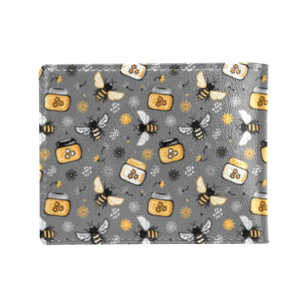Honey Bee Print Design LKS301 Men's ID Card Wallet