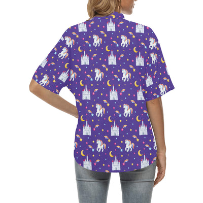 Unicorn Casttle Women's Hawaiian Shirt