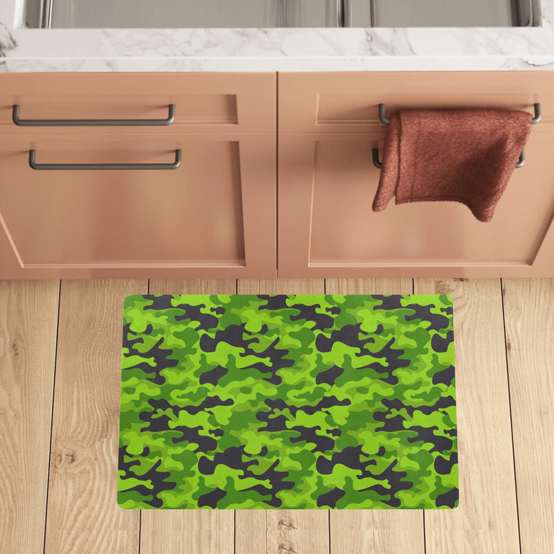 Green Kelly Camo Print Kitchen Mat