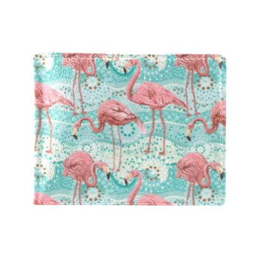 Flamingo Background Themed Print Men's ID Card Wallet