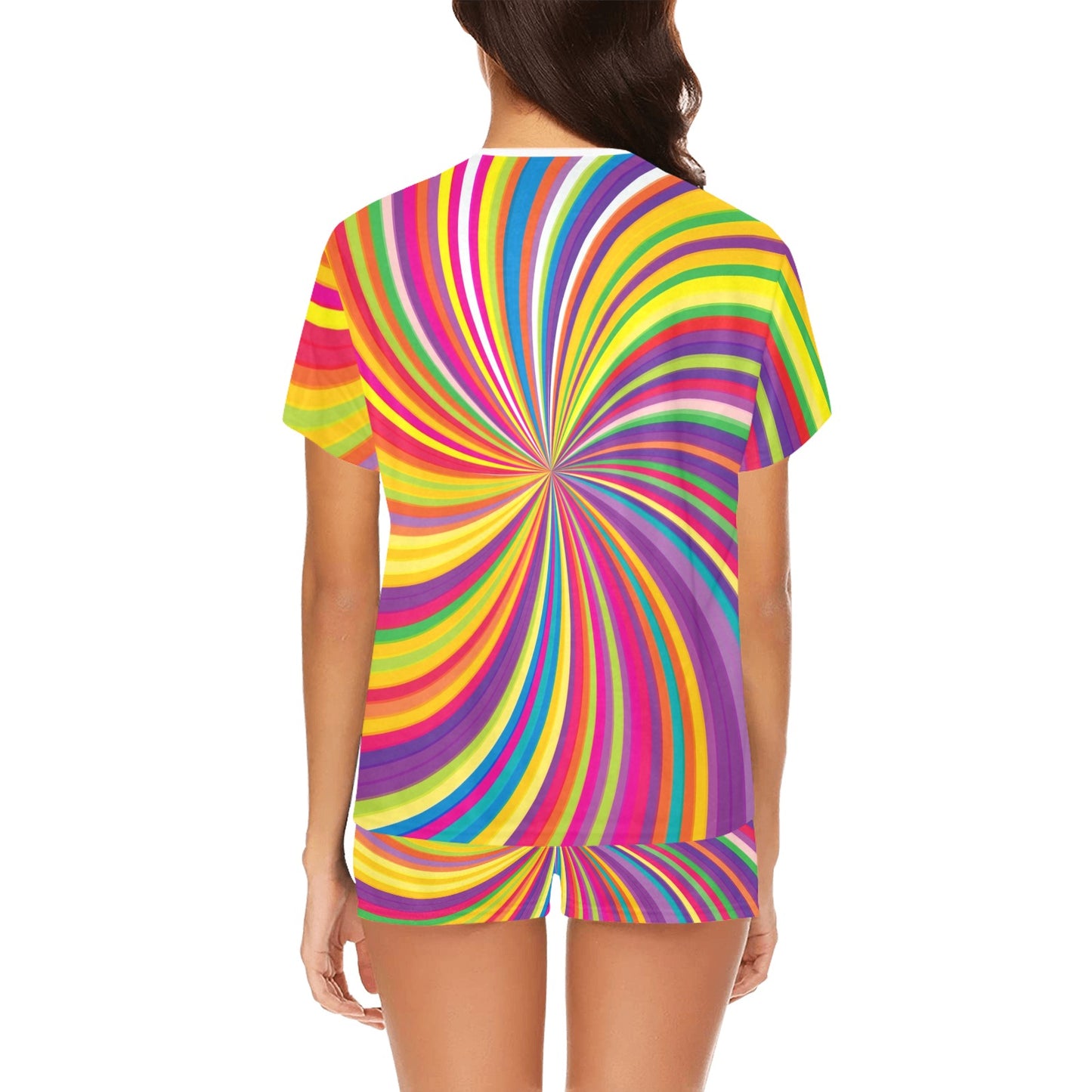 Vortex Print Design LKS301 Women's Short Pajama Set