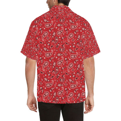 Bandana Paisley Red Print Design LKS3011 Men's Hawaiian Shirt