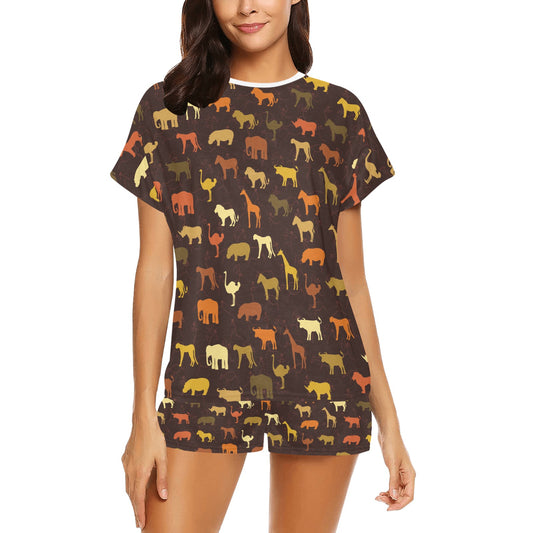 Safari Animal Print Design LKS301 Women's Short Pajama Set