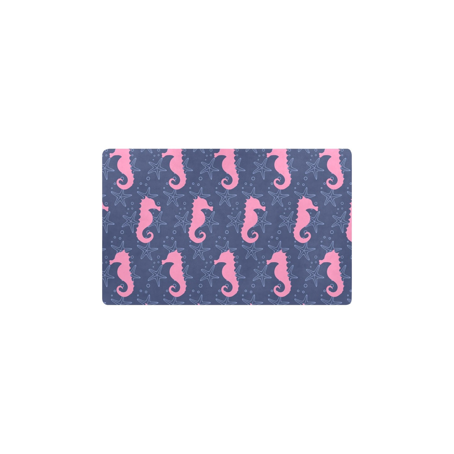 SeaHorse Pink Pattern Print Design 02 Kitchen Mat