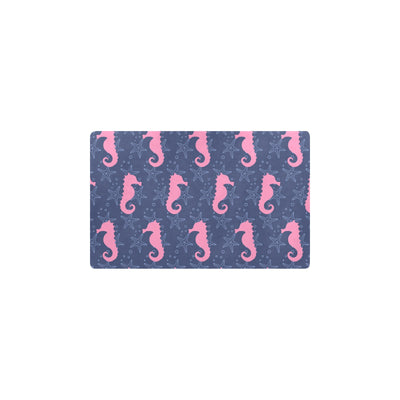 SeaHorse Pink Pattern Print Design 02 Kitchen Mat