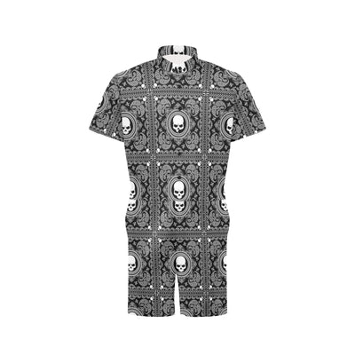 Bandana Skull Print Design LKS303 Men's Romper